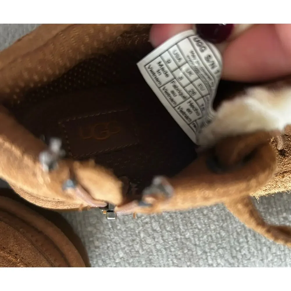 UGG Highland Hi Toddler Little Kids Girl Boy Heritage Suede Sz 9 Tan